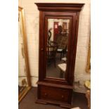 Barker & Stonehouse slim mahogany wardrobe having adjustable mirror door above a deep drawer,