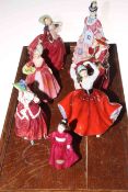 Seven Royal Doulton figures, Autumn Breezes, Top O the Hill, Diane, Janet, Christmas Morn,