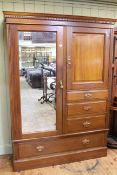 Late 19th Century mahogany combination wardrobe, 202cm high by 146cm wide by 50cm deep.