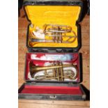 Two cased cornets including Weltklang.