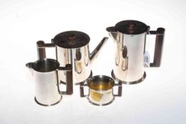 Silver plated 'shell case' four piece tea service.