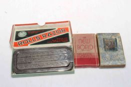 WWII Montgomery desert playing cards, Scots Greys cards and razor (3).