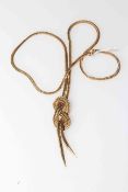 9 carat gold mesh knot necklace.