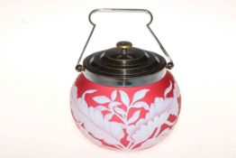 Cameo glass biscuit barrel with EP mount.