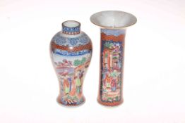 Two Chinese polychrome vases, both with figure decoration, tallest 21cm.