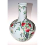 Very large Chinese vase with colourful free flowing pomegranate and blossom tree decoration, 57cm.