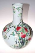 Very large Chinese vase with colourful free flowing pomegranate and blossom tree decoration, 57cm.