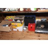 Delta Stereosound record deck, collection of LP and single records including Beatles, Wings,