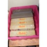 Thirteen boxed Pianola rolls including seven Meloto rolls.