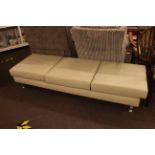 Contemporary ivory leather day bed.