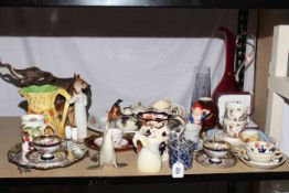 Beswick elephant, Doulton dog, Lladro figure, USSR seal, various china, Genera his and hers watches,