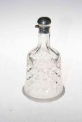 Silver topped crystal bell shaped decanter, Walker & Hall, Sheffield 1929.