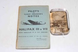 WWII Halifax Bomber pilots manual, and Armstrong Siddeley Aircraft Company paperweight (2).