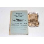 WWII Halifax Bomber pilots manual, and Armstrong Siddeley Aircraft Company paperweight (2).