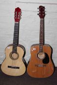 Two acoustic guitars, CB Sky and unnamed.