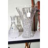 Two Stuart Crystal glass vases, 35cm & 27cm high.