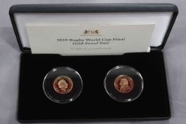 2019 Rugby World Cup Final gold proof pair,