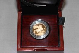 2015 The Royal Mint gold proof sovereign coin in box with COA No. 3661.