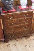 Early 20th Century mahogany four drawer chest, 94cm high by 77cm wide by 50cm deep.