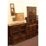 Bevan Funnell Ltd oak leaded glazed four door standing corner cabinet and similar Bevan Funnell Ltd