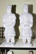 Pair of composite Oriental figures, 58cm high.