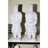 Pair of composite Oriental figures, 58cm high.