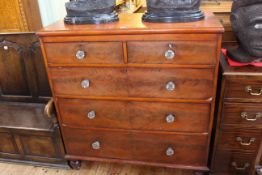 Victorian mahogany chest of two short above three long drawers on turned legs,