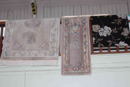 Chinese rug 1.90 by 1.22, Chinese runner 2.30 by 0.60 and contemporary rug 1.55 by 0.80 (3).