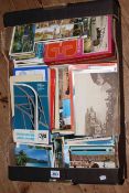 Collection of modern worldwide postcards, topographical Britain pamphlets, maps, matchboxes,