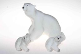 USSR large polar bear and two cubs.