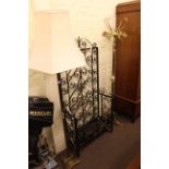 Arched top wrought iron plant stand,