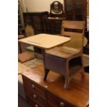 Vintage French child's combination school desk-chair.