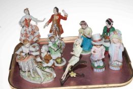 Royal Dux, Burleigh, Bisque and Continental porcelain figures (9).