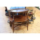 Late 19th Century inlaid mahogany two tier oval graduated tray top etagere,