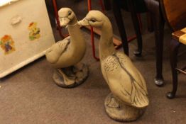 Pair geese garden ornaments.