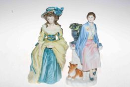 Two Royal Doulton limited edition figures, Queen Mother as Duchess of York, and Lady Sheffield.