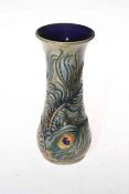 Moorcroft 'peacock feather' vase, 20cm.