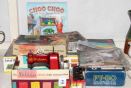 Vulcan Senior child's sewing machine, Casio PT80, Hornby Local Freight train set, vintage jigsaw,