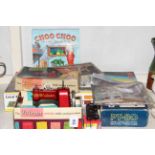 Vulcan Senior child's sewing machine, Casio PT80, Hornby Local Freight train set, vintage jigsaw,