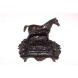 Decorative bronze patinated horse ink stand.