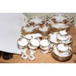 Royal Albert Old Country Roses dinner and teawares including two tureens, forty eight pieces.