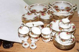 Royal Albert Old Country Roses dinner and teawares including two tureens, forty eight pieces.