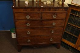 Victorian mahogany chest of two short above three long graduated drawers on bracket feet,