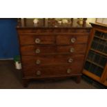 Victorian mahogany chest of two short above three long graduated drawers on bracket feet,