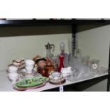 China and glass including two Maling dishes, Royal Doulton Falstaff, etc.