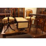 Burr walnut glazed door top double corner cabinet, pair Victorian walnut side chairs,