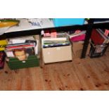 Collection of LP and 45rpm records, including Elvis.