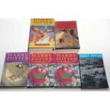 Collection of six Harry Potter volumes.