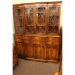 Bevan Funnell Reprodux mahogany breakfront secretaire bookcase,