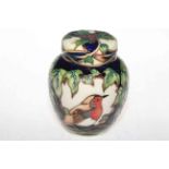 Moorcroft limited edition Robin ginger jar by Philip Gibson, 7/75, 16cm, with box.